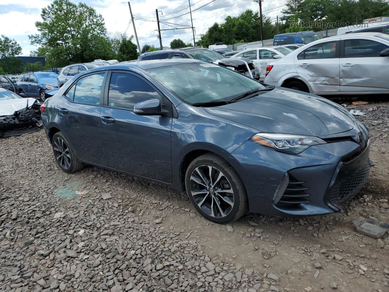 2019 Toyota Corolla L Blue vin: 2T1BURHE5KC166735