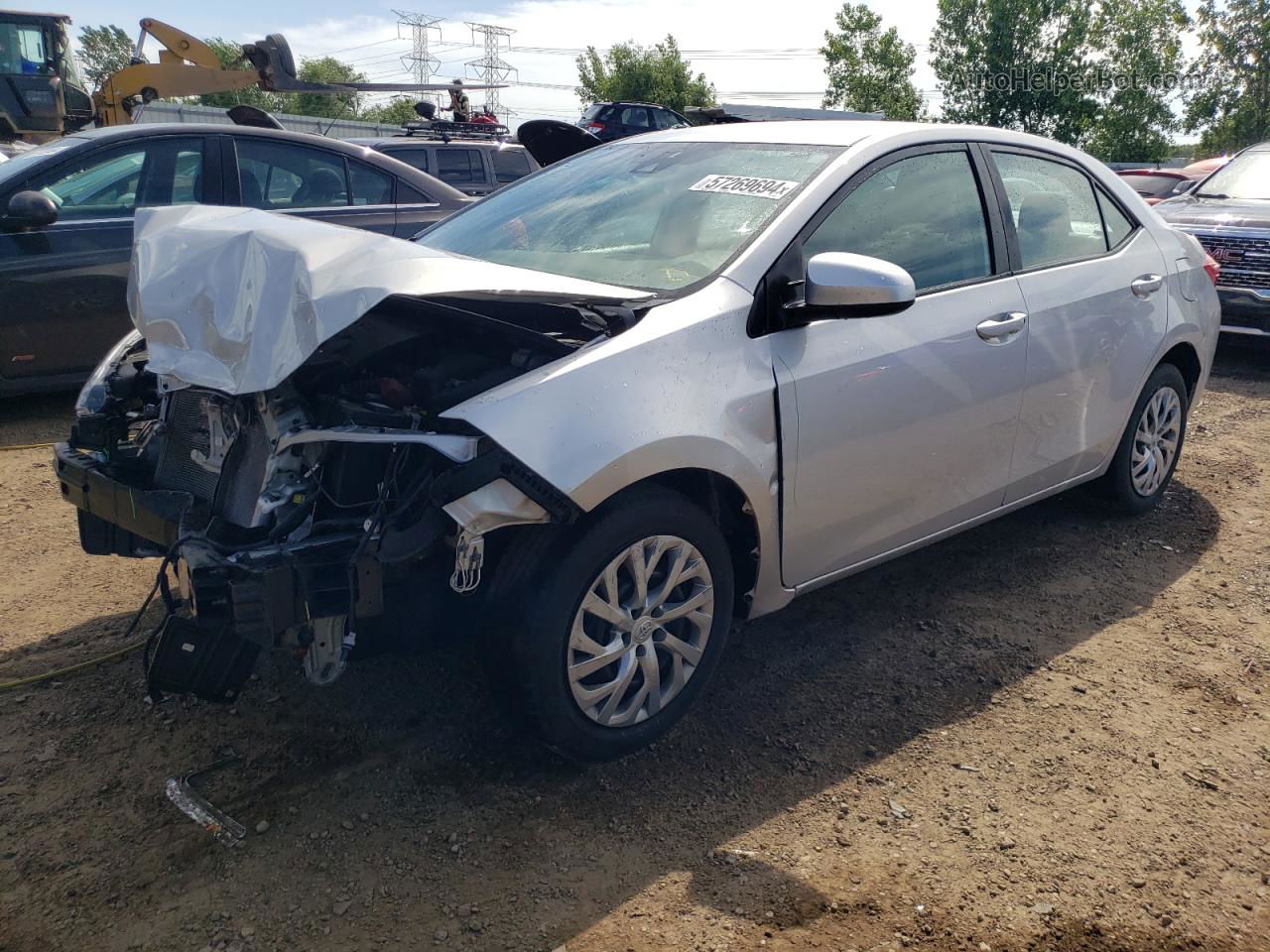 2019 Toyota Corolla L Silver vin: 2T1BURHE5KC205873