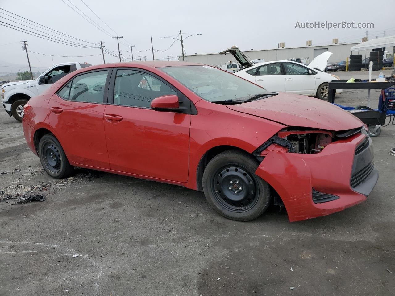 2019 Toyota Corolla L Red vin: 2T1BURHE5KC236315