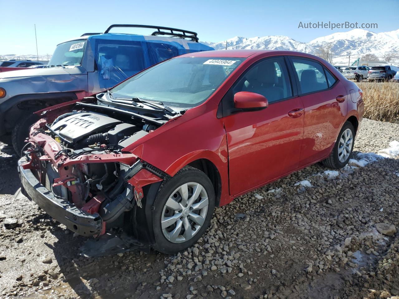 2014 Toyota Corolla L Red vin: 2T1BURHE6EC050352