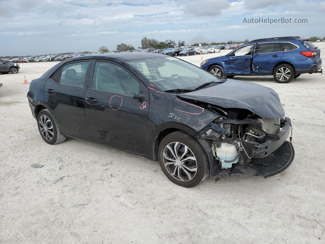 2015 Toyota Corolla L Black vin: 2T1BURHE6FC240475