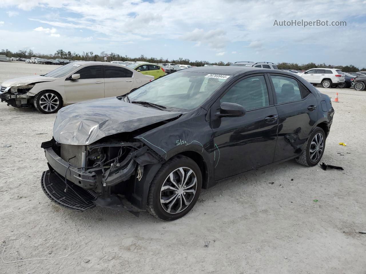 2015 Toyota Corolla L Black vin: 2T1BURHE6FC240475