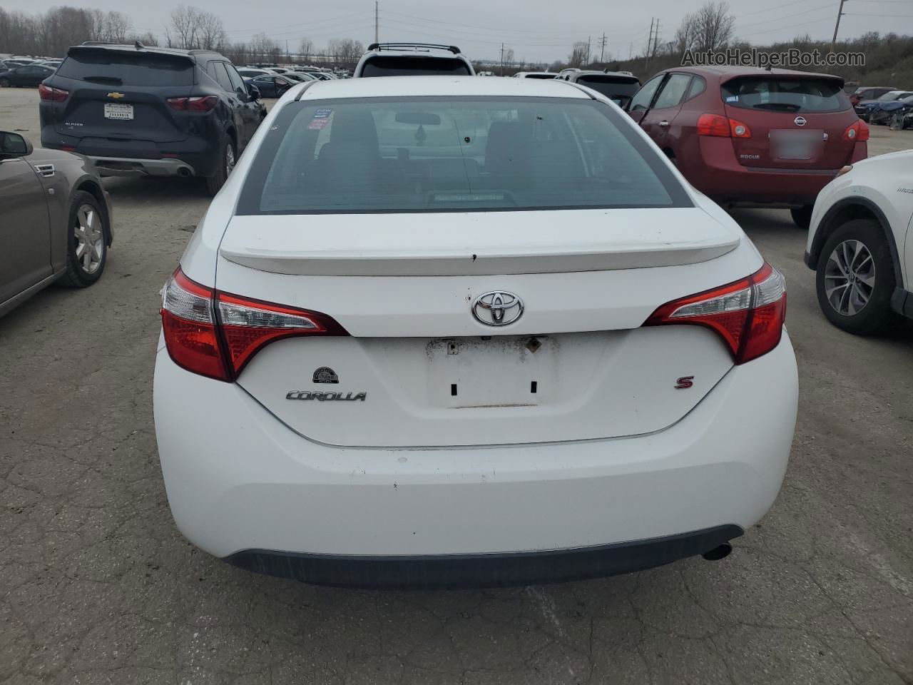 2015 Toyota Corolla L White vin: 2T1BURHE6FC267885