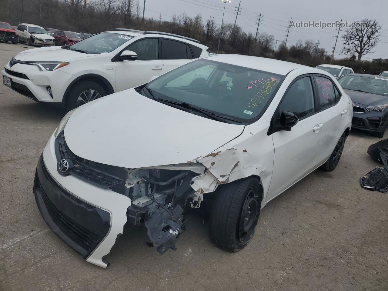 2015 Toyota Corolla L White vin: 2T1BURHE6FC267885