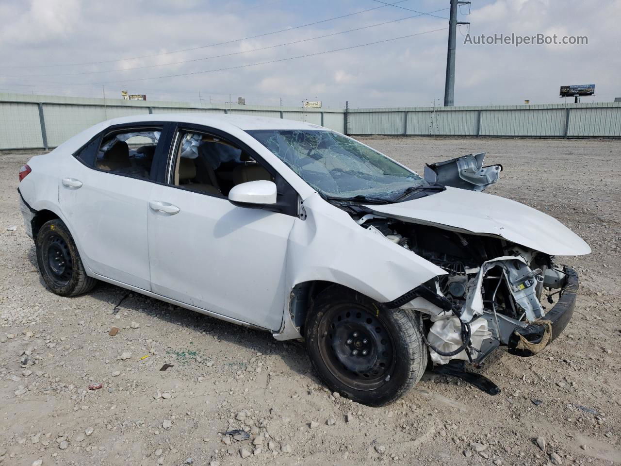 2015 Toyota Corolla L Белый vin: 2T1BURHE6FC275095