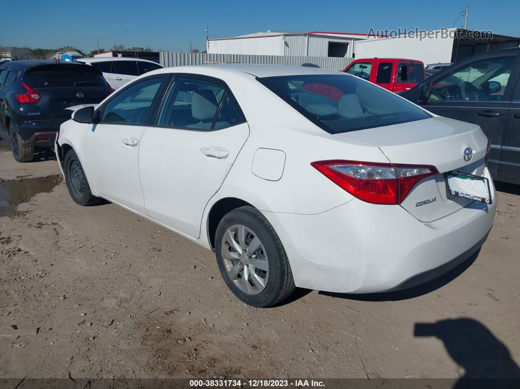 2015 Toyota Corolla Le White vin: 2T1BURHE6FC335067