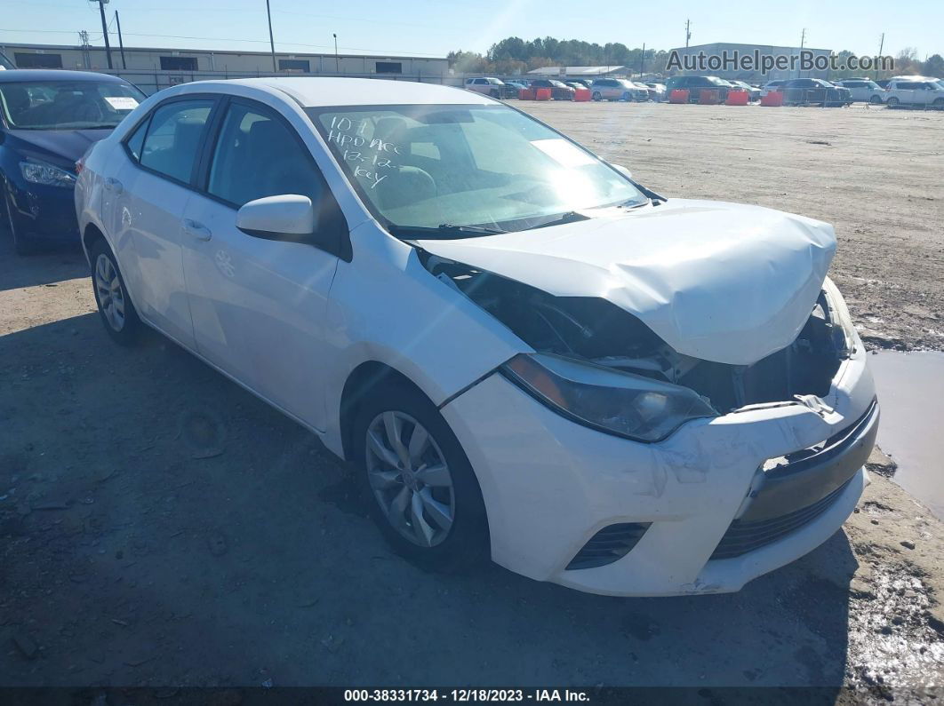 2015 Toyota Corolla Le White vin: 2T1BURHE6FC335067