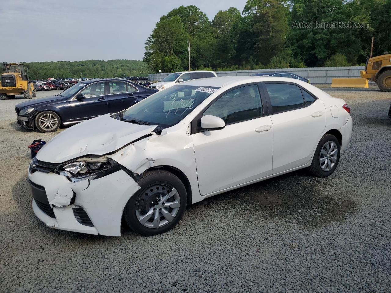 2015 Toyota Corolla L Белый vin: 2T1BURHE6FC417736