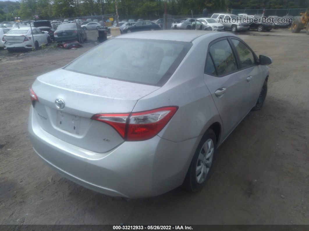 2015 Toyota Corolla L/le/s/s Plus/le Plus Silver vin: 2T1BURHE6FC463390