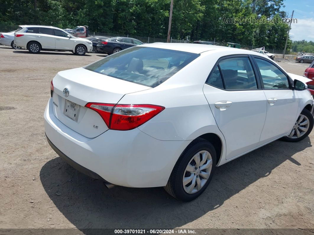 2015 Toyota Corolla Le White vin: 2T1BURHE6FC463776