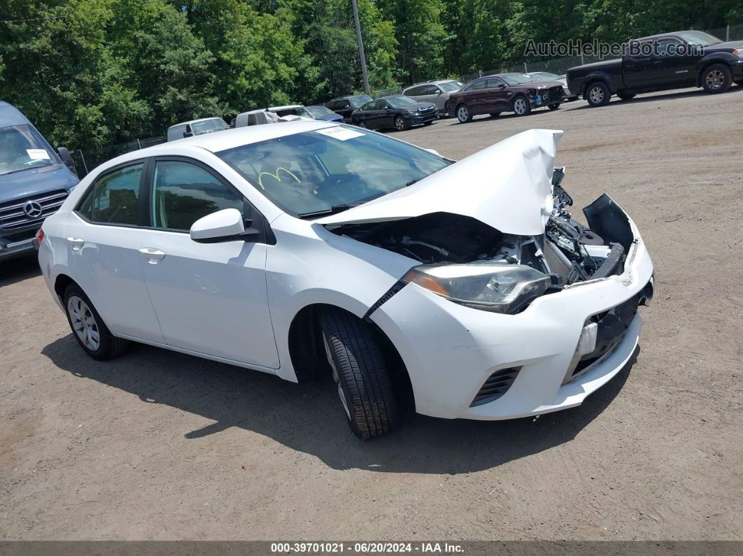 2015 Toyota Corolla Le White vin: 2T1BURHE6FC463776