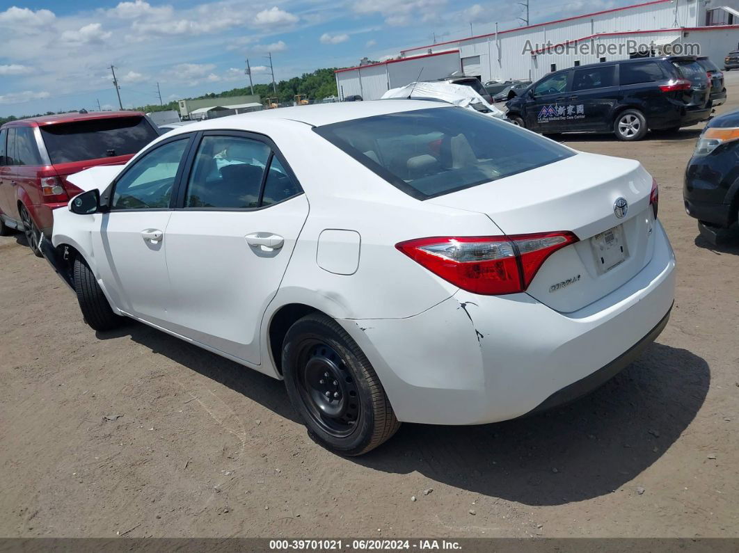 2015 Toyota Corolla Le White vin: 2T1BURHE6FC463776