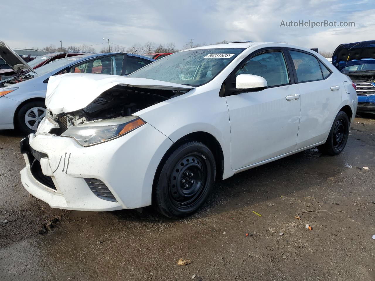 2016 Toyota Corolla L White vin: 2T1BURHE6GC595275