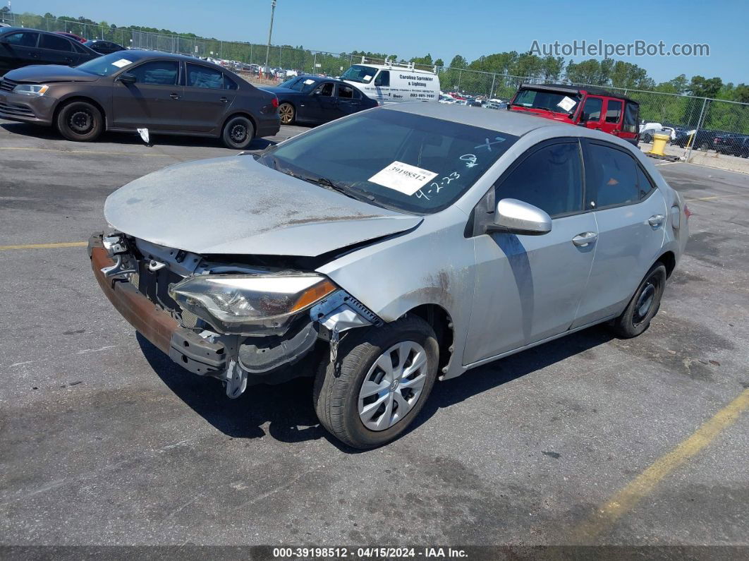 2016 Toyota Corolla L Серебряный vin: 2T1BURHE6GC630364