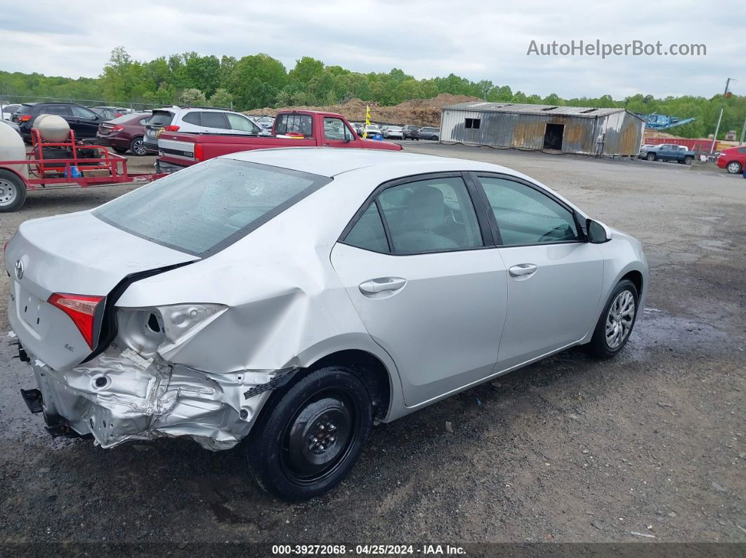 2019 Toyota Corolla Le Silver vin: 2T1BURHE6KC159549