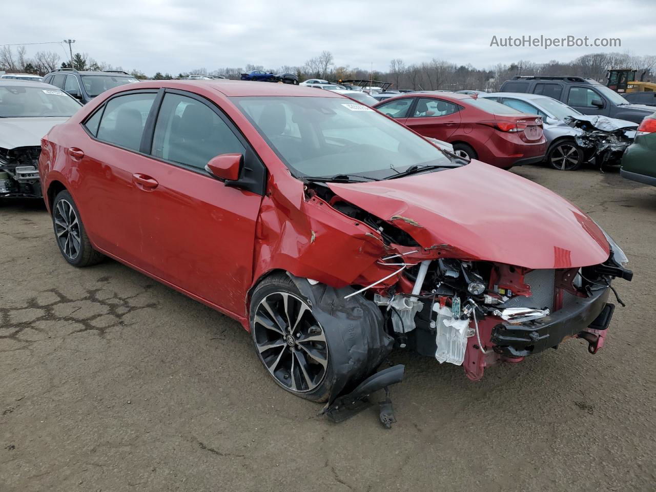 2019 Toyota Corolla L Red vin: 2T1BURHE6KC160474