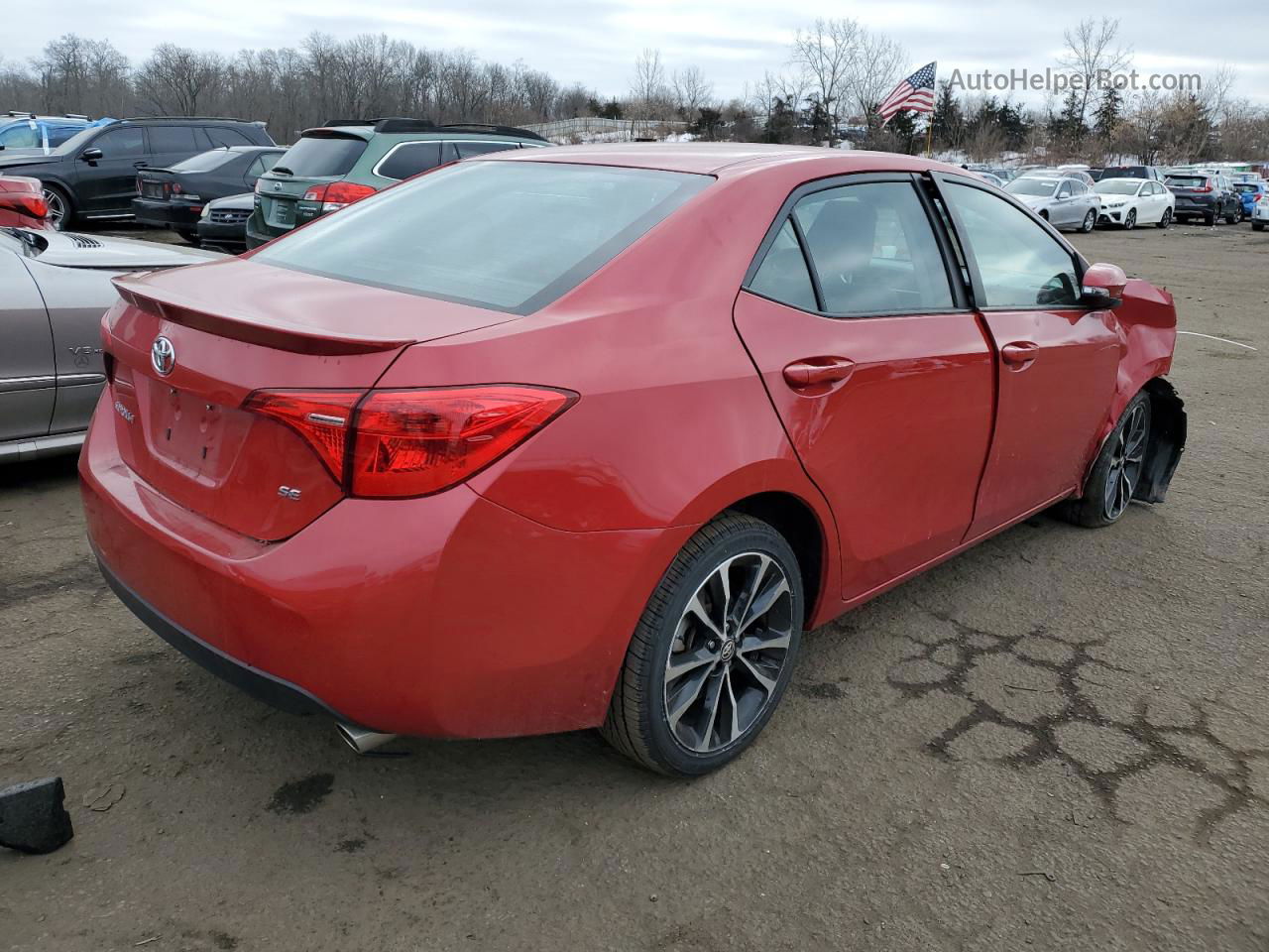 2019 Toyota Corolla L Red vin: 2T1BURHE6KC160474