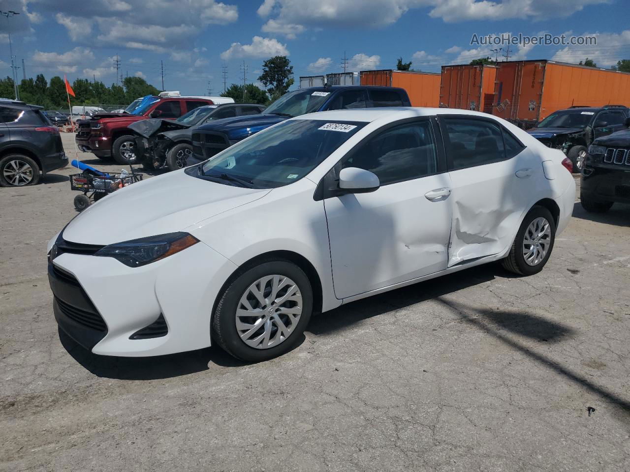 2019 Toyota Corolla L White vin: 2T1BURHE6KC164038