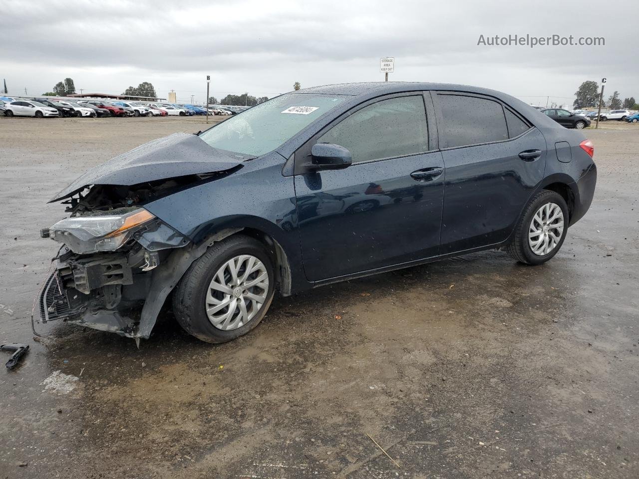 2019 Toyota Corolla L Синий vin: 2T1BURHE6KC168557