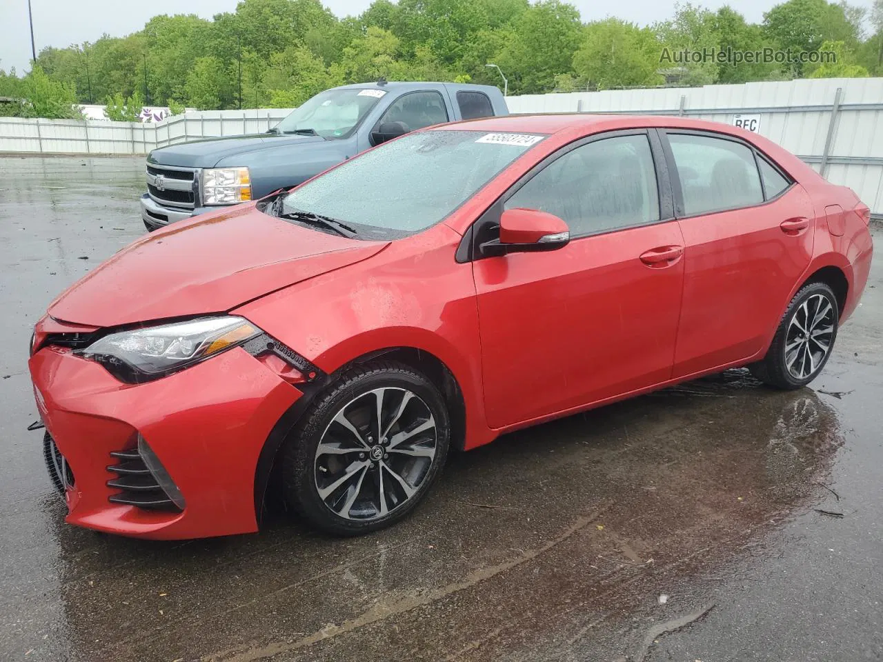 2019 Toyota Corolla L Red vin: 2T1BURHE6KC188517