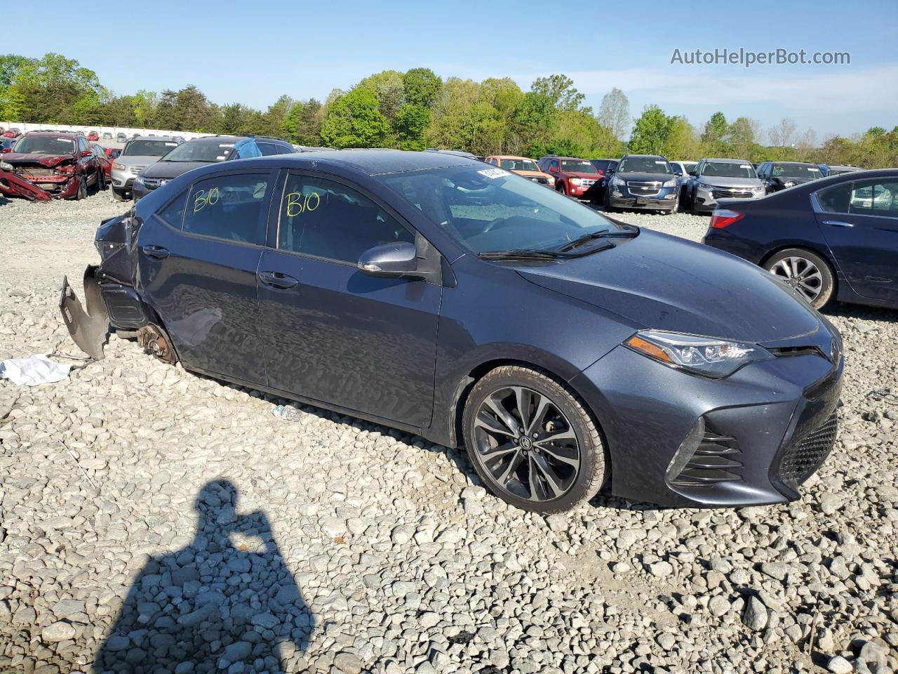 2019 Toyota Corolla L Серый vin: 2T1BURHE6KC210144