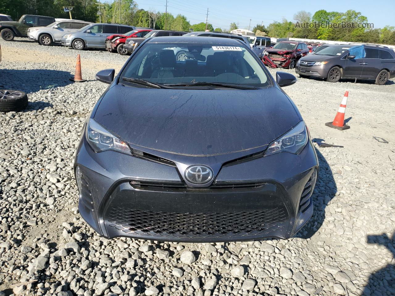 2019 Toyota Corolla L Серый vin: 2T1BURHE6KC210144