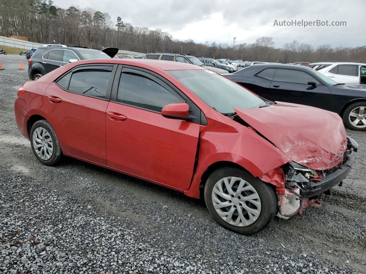 2019 Toyota Corolla L Red vin: 2T1BURHE6KC222360