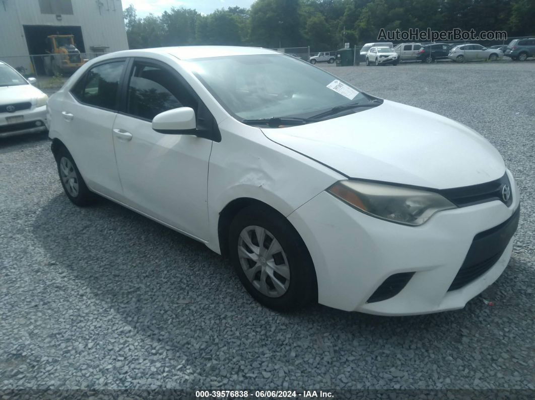 2014 Toyota Corolla L White vin: 2T1BURHE7EC008983