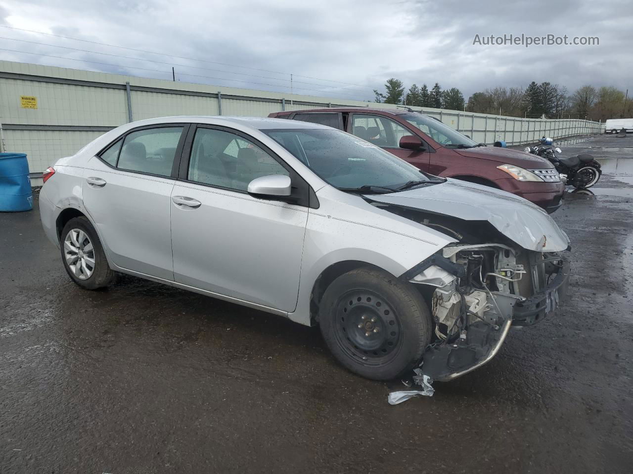 2014 Toyota Corolla L Серебряный vin: 2T1BURHE7EC010006