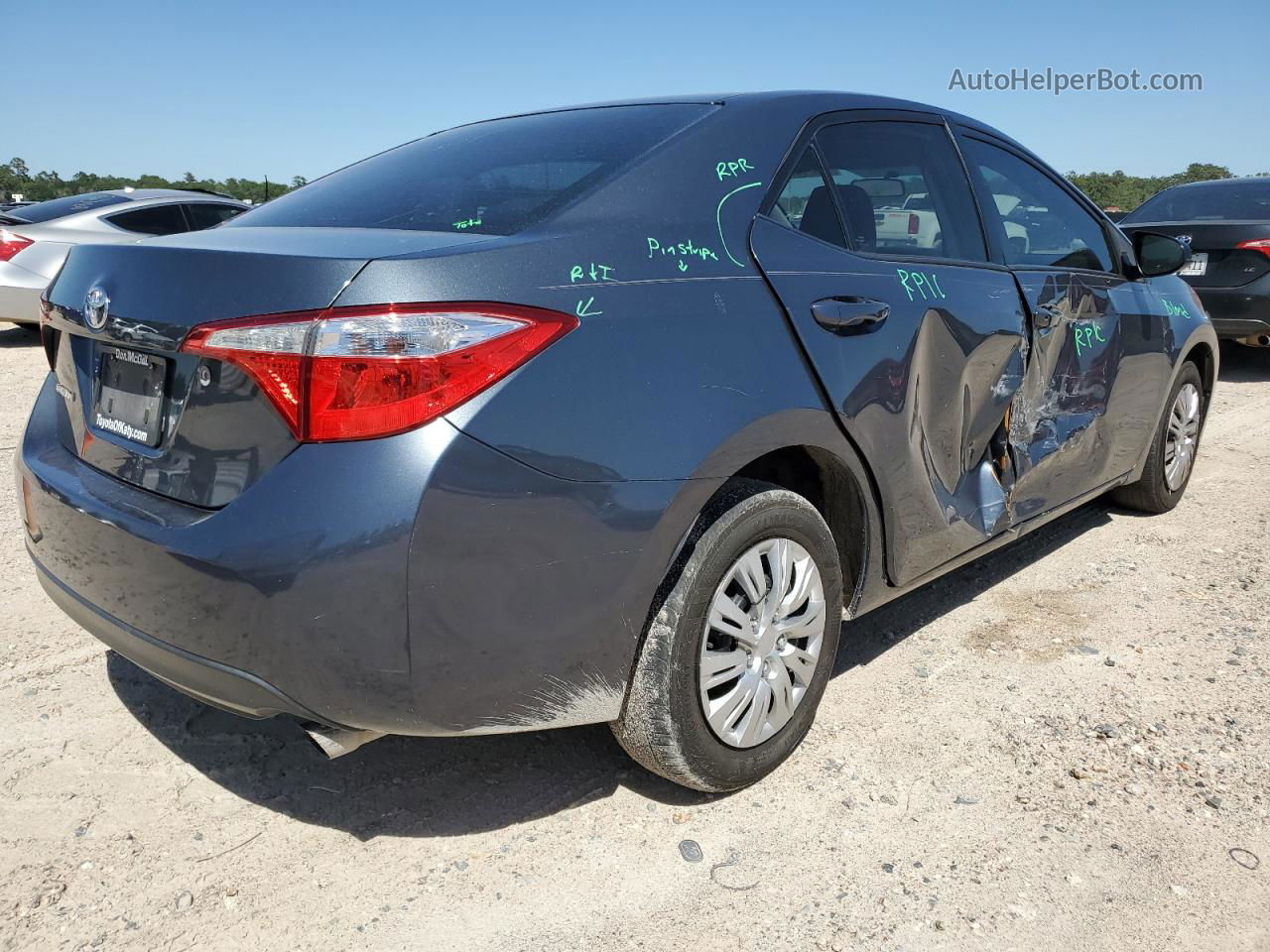 2014 Toyota Corolla L Синий vin: 2T1BURHE7EC182892