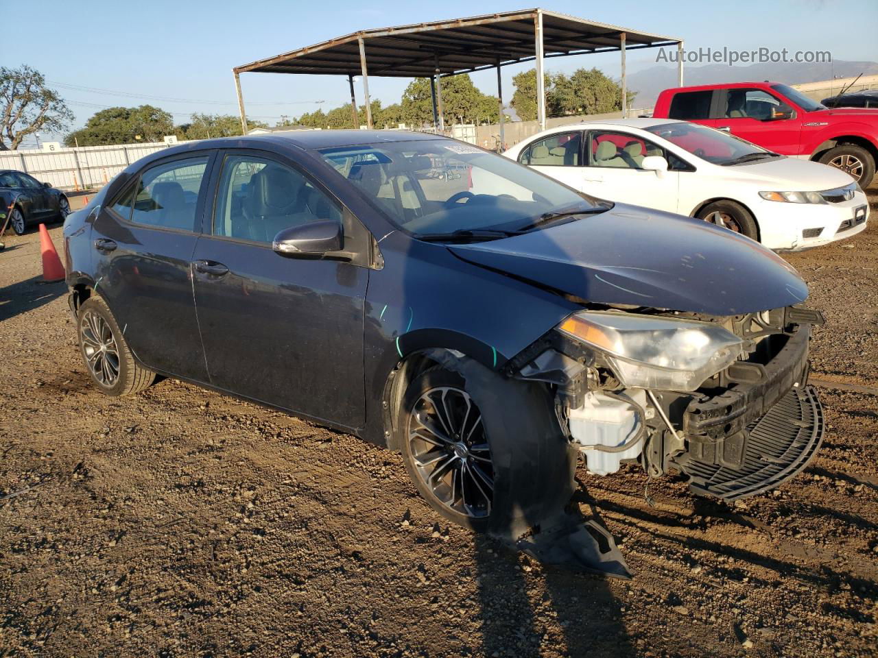 2015 Toyota Corolla L Blue vin: 2T1BURHE7FC275896