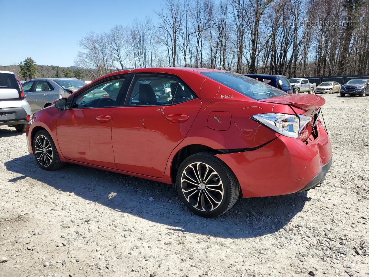 2015 Toyota Corolla L Red vin: 2T1BURHE7FC299146