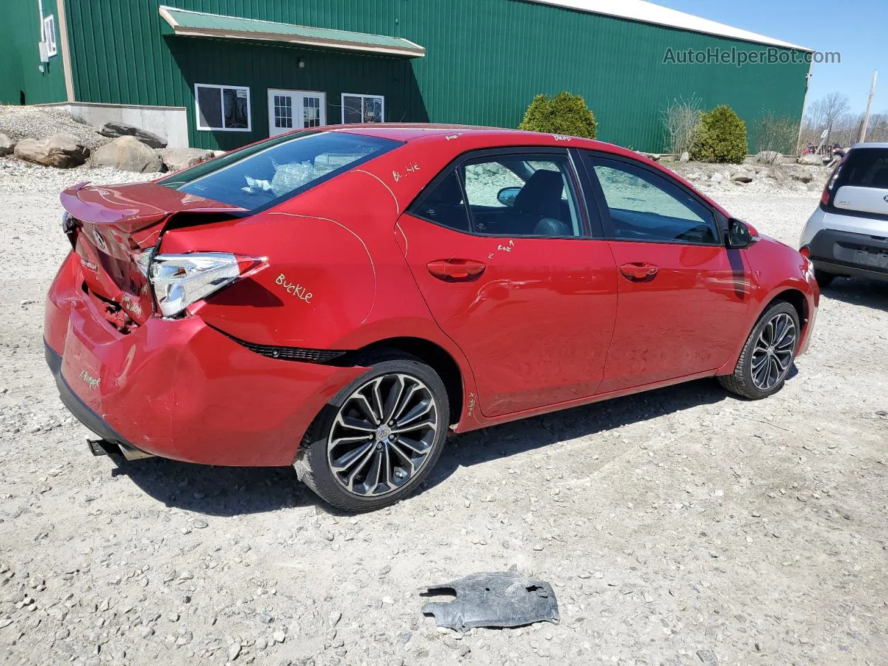 2015 Toyota Corolla L Red vin: 2T1BURHE7FC299146