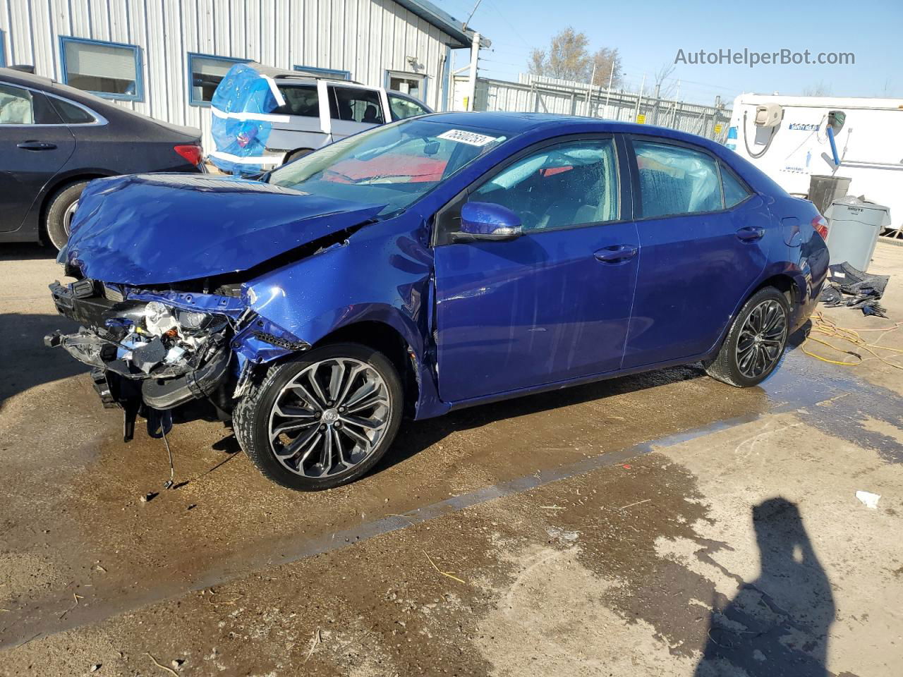 2015 Toyota Corolla L Blue vin: 2T1BURHE7FC344795