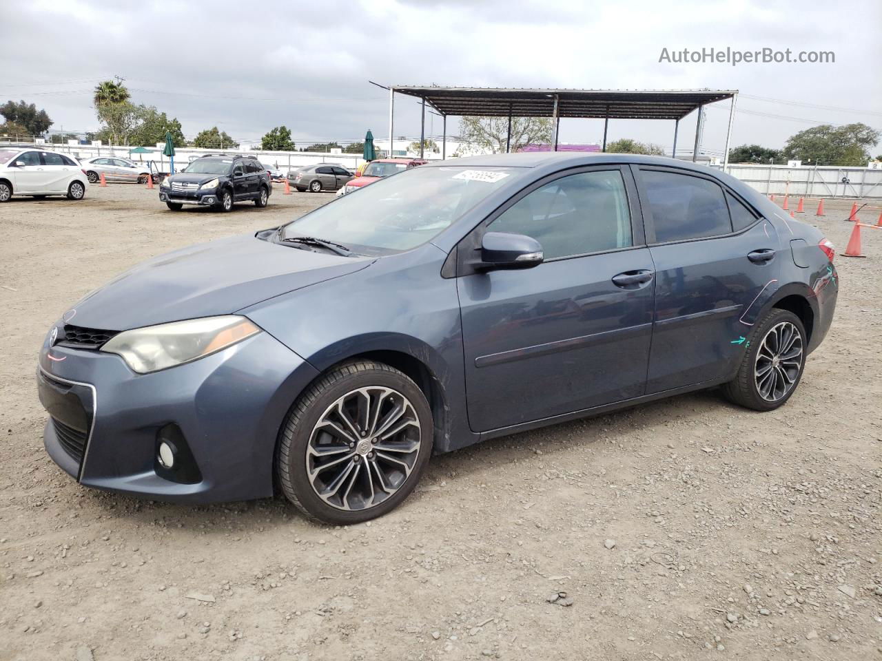 2015 Toyota Corolla L Blue vin: 2T1BURHE7FC345901