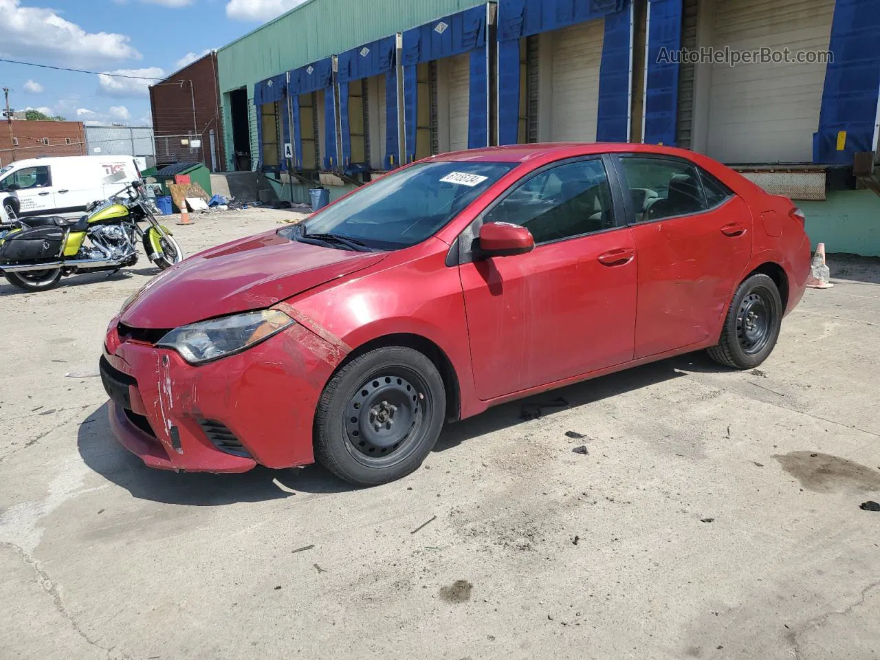 2015 Toyota Corolla L Red vin: 2T1BURHE7FC362813