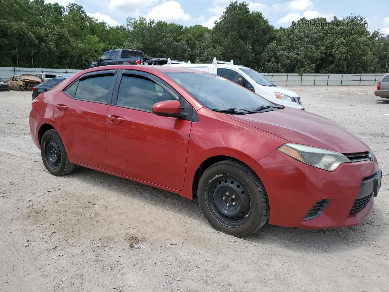 2015 Toyota Corolla L Red vin: 2T1BURHE7FC371849