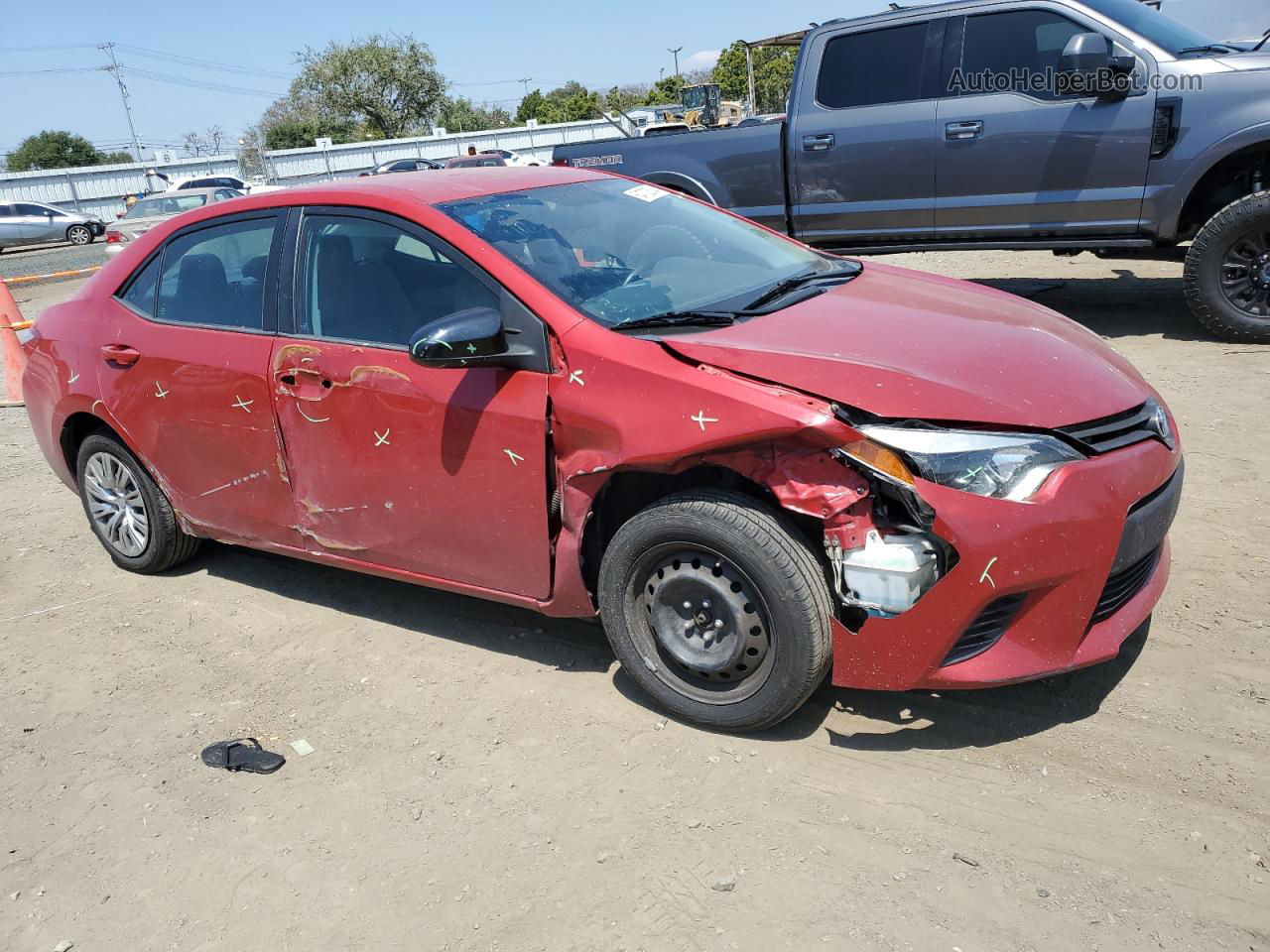 2016 Toyota Corolla L Red vin: 2T1BURHE7GC525803