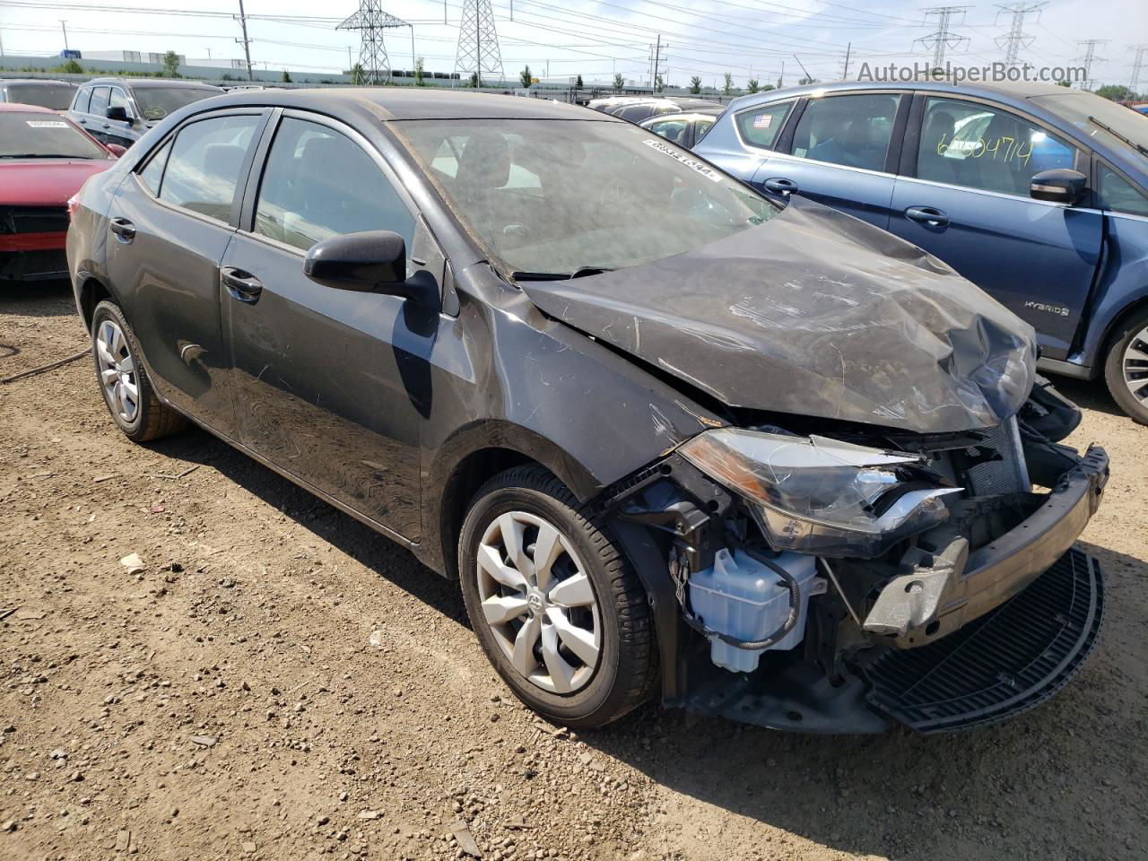 2016 Toyota Corolla L Серый vin: 2T1BURHE7GC570465