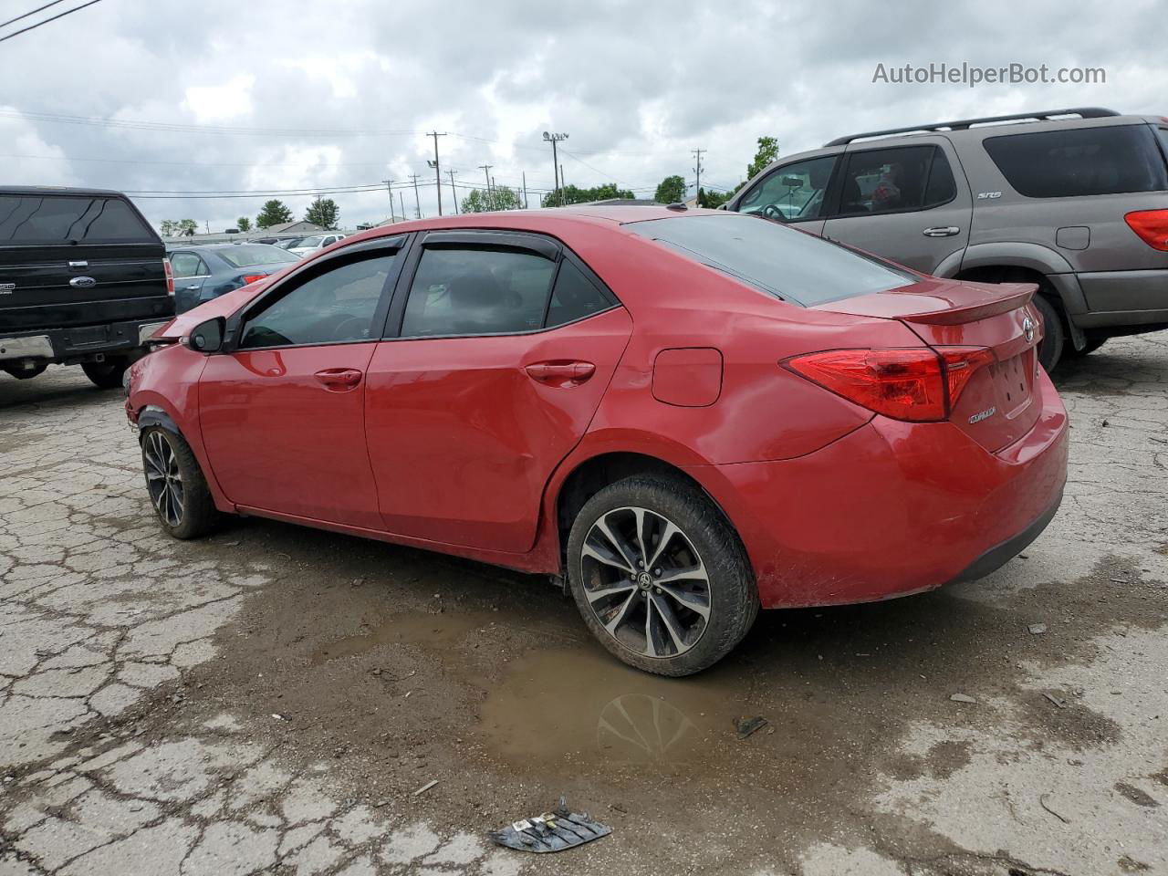 2017 Toyota Corolla L Red vin: 2T1BURHE7HC749218