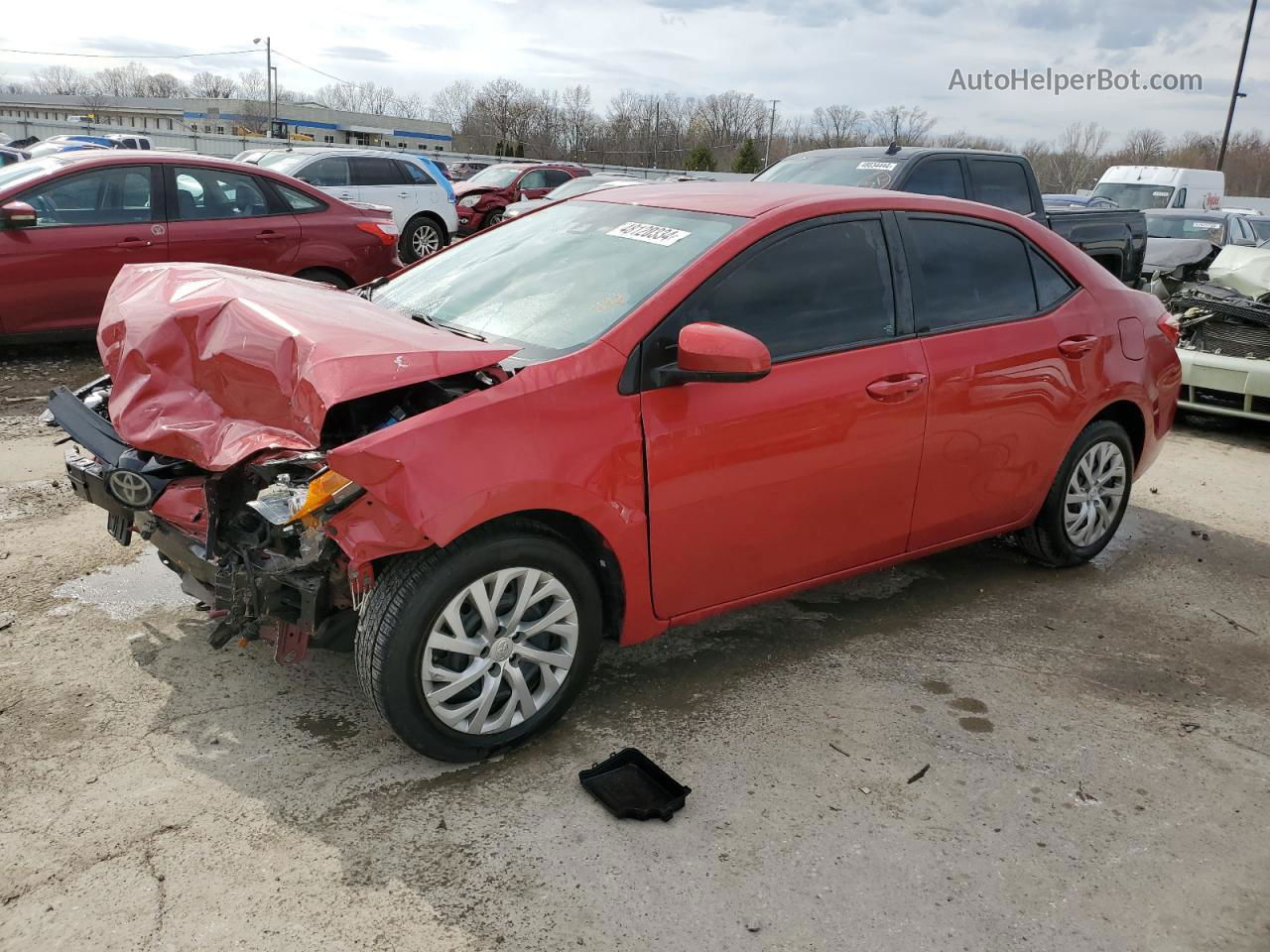 2017 Toyota Corolla L Red vin: 2T1BURHE7HC827321