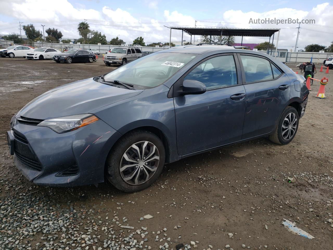 2017 Toyota Corolla L Синий vin: 2T1BURHE7HC924518