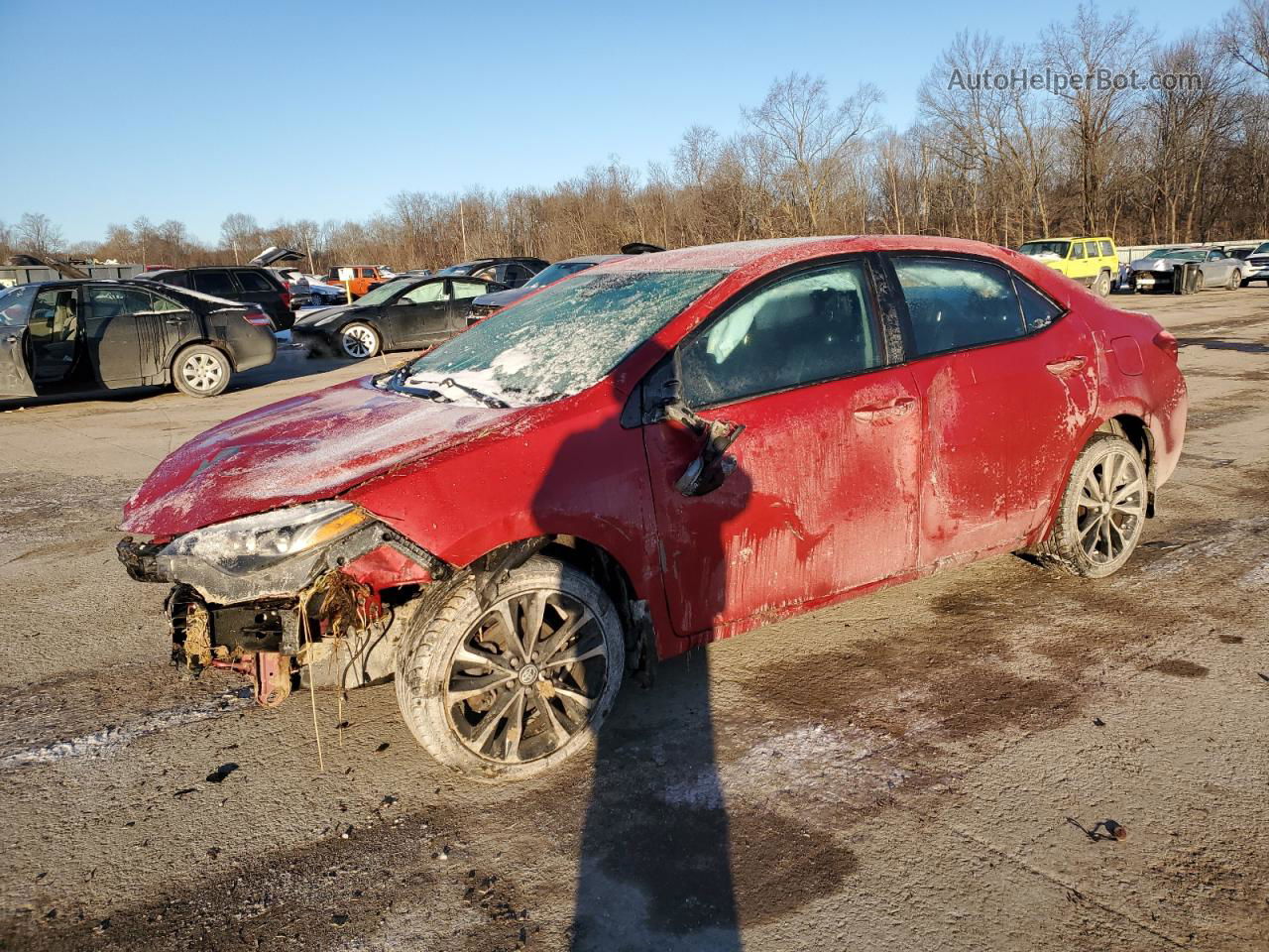 2019 Toyota Corolla L Red vin: 2T1BURHE7KC166610