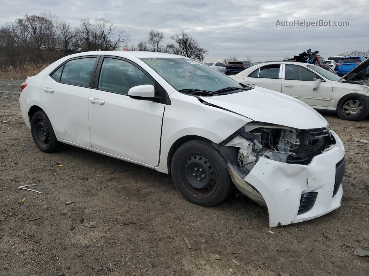 2014 Toyota Corolla L Белый vin: 2T1BURHE8EC156804