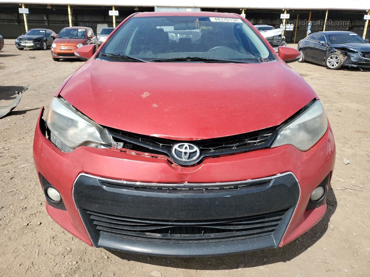 2014 Toyota Corolla L Red vin: 2T1BURHE8EC211915