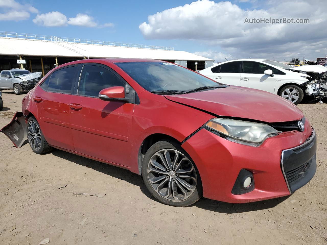 2014 Toyota Corolla L Red vin: 2T1BURHE8EC211915