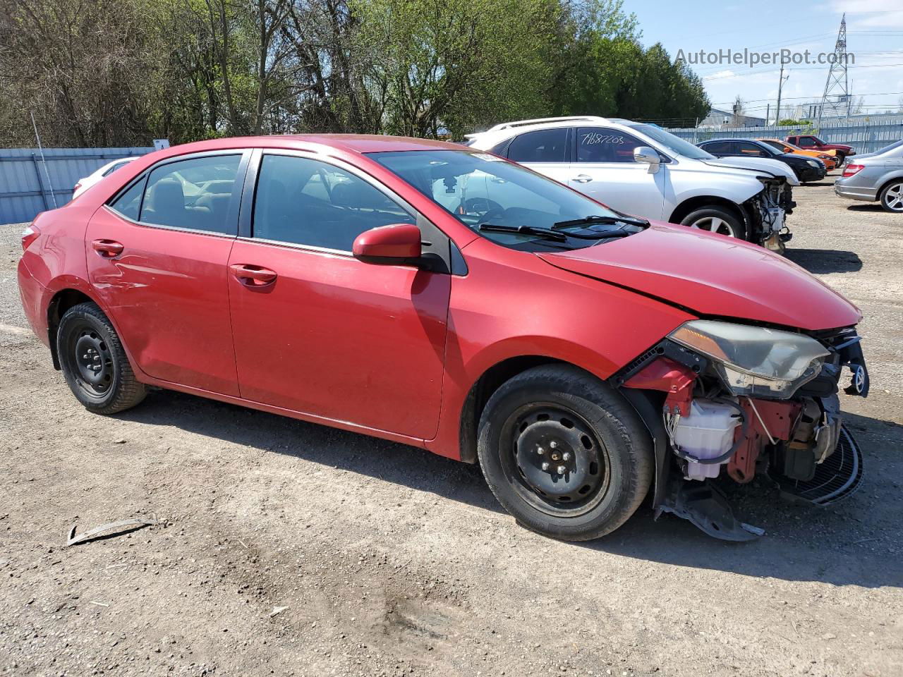 2014 Toyota Corolla L Red vin: 2T1BURHE8EC227628