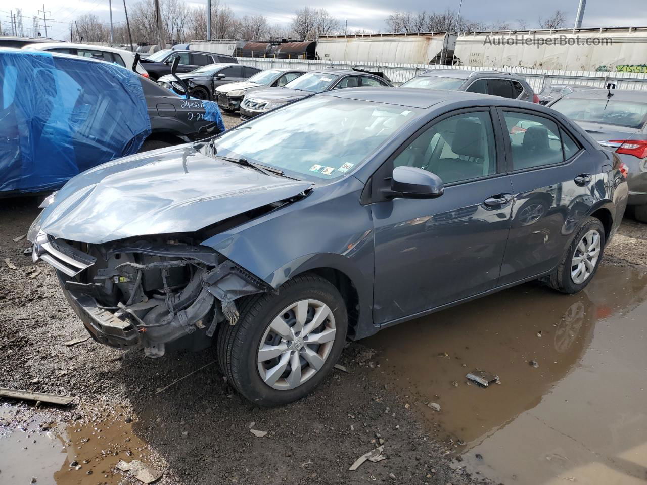 2015 Toyota Corolla L Blue vin: 2T1BURHE8FC239263