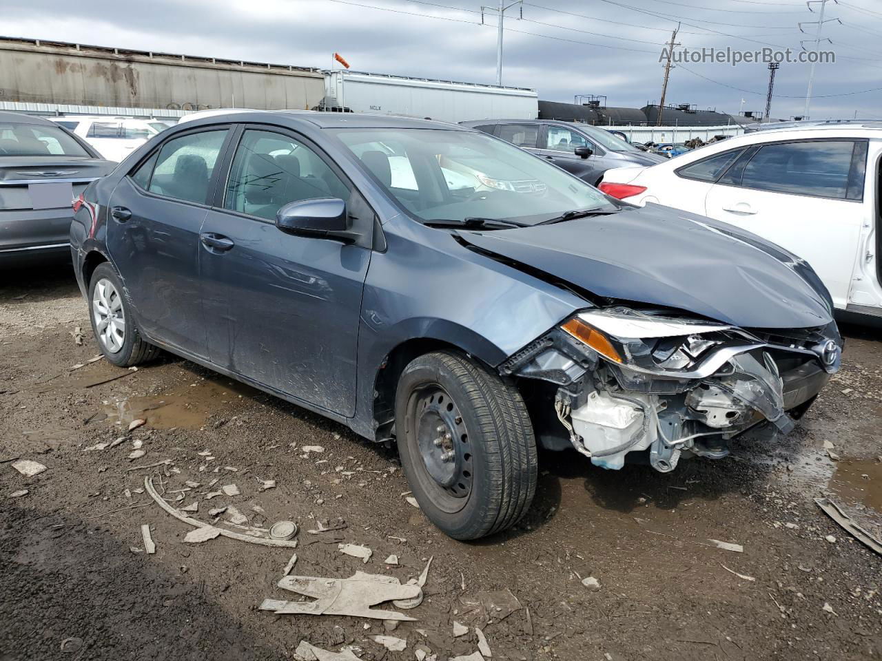 2015 Toyota Corolla L Blue vin: 2T1BURHE8FC239263