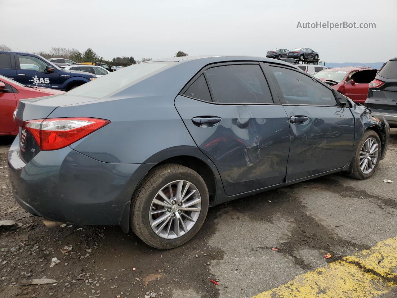 2015 Toyota Corolla L Blue vin: 2T1BURHE8FC244799